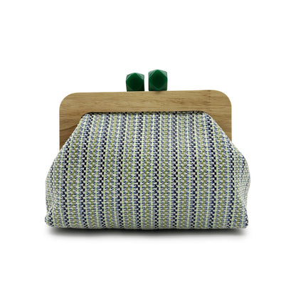 Kaia Boho Woven Clutch in Green