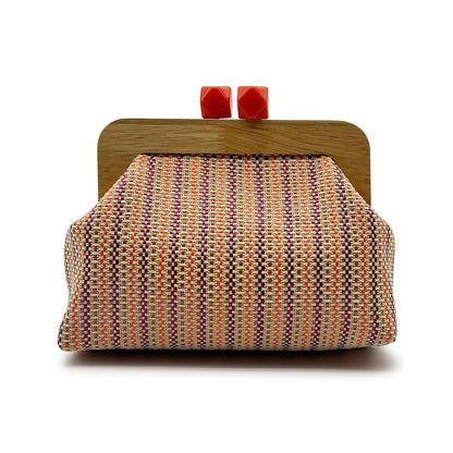 Kaia Boho Woven Clutch in Green