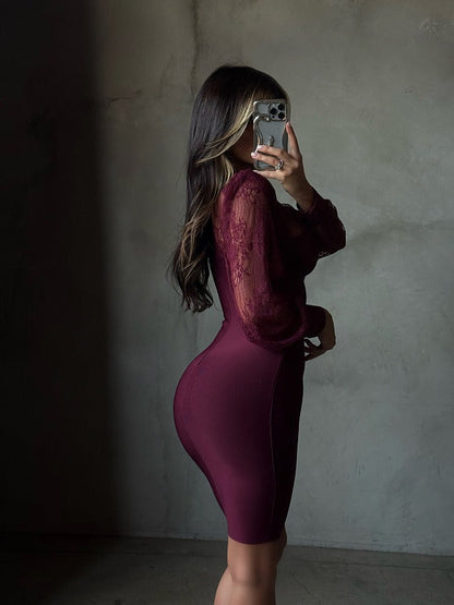 Kate Long Mini Dress in Purple