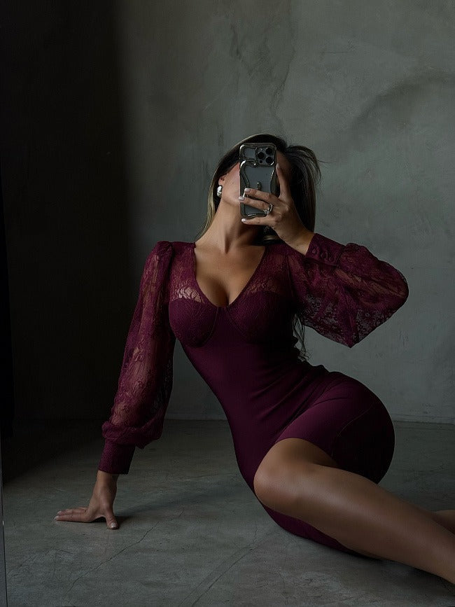 Kate Long Mini Dress in Purple