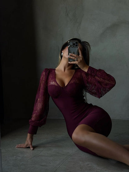 Kate Long Mini Dress in Purple