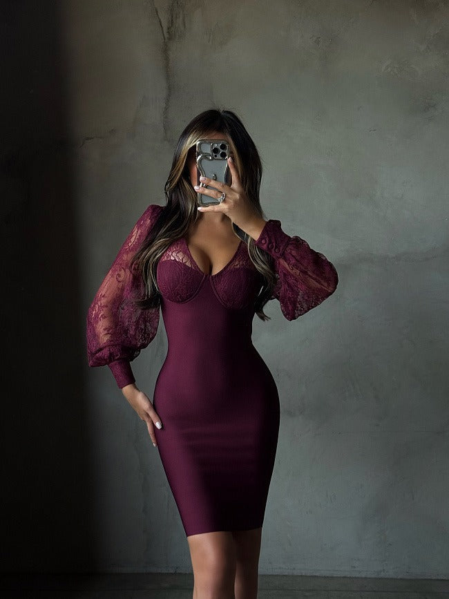 Kate Long Mini Dress in Purple