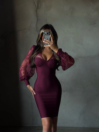 Kate Long Mini Dress in Purple