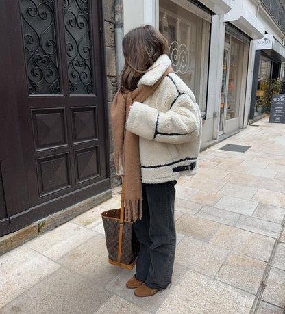Katherine Oversized Teddy Jacket in Green