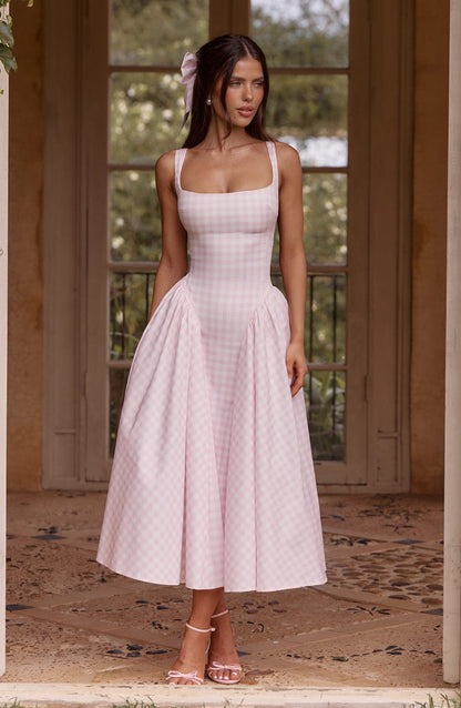 Kaydence Sleeveless Midi Dress in Pink