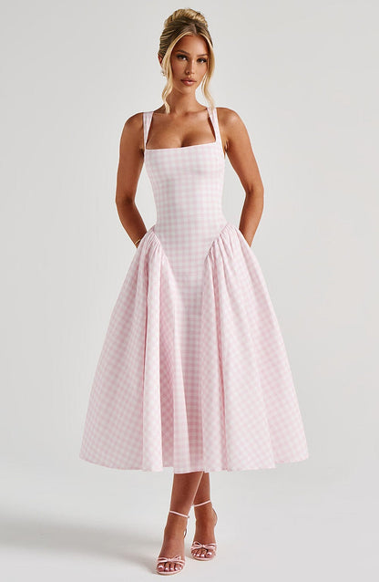 Kaydence Sleeveless Midi Dress in Pink