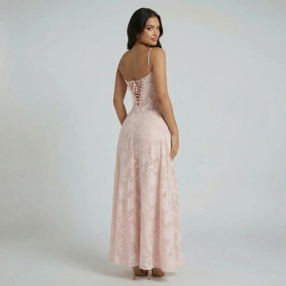Kayla Lace-Up Maxi Dress