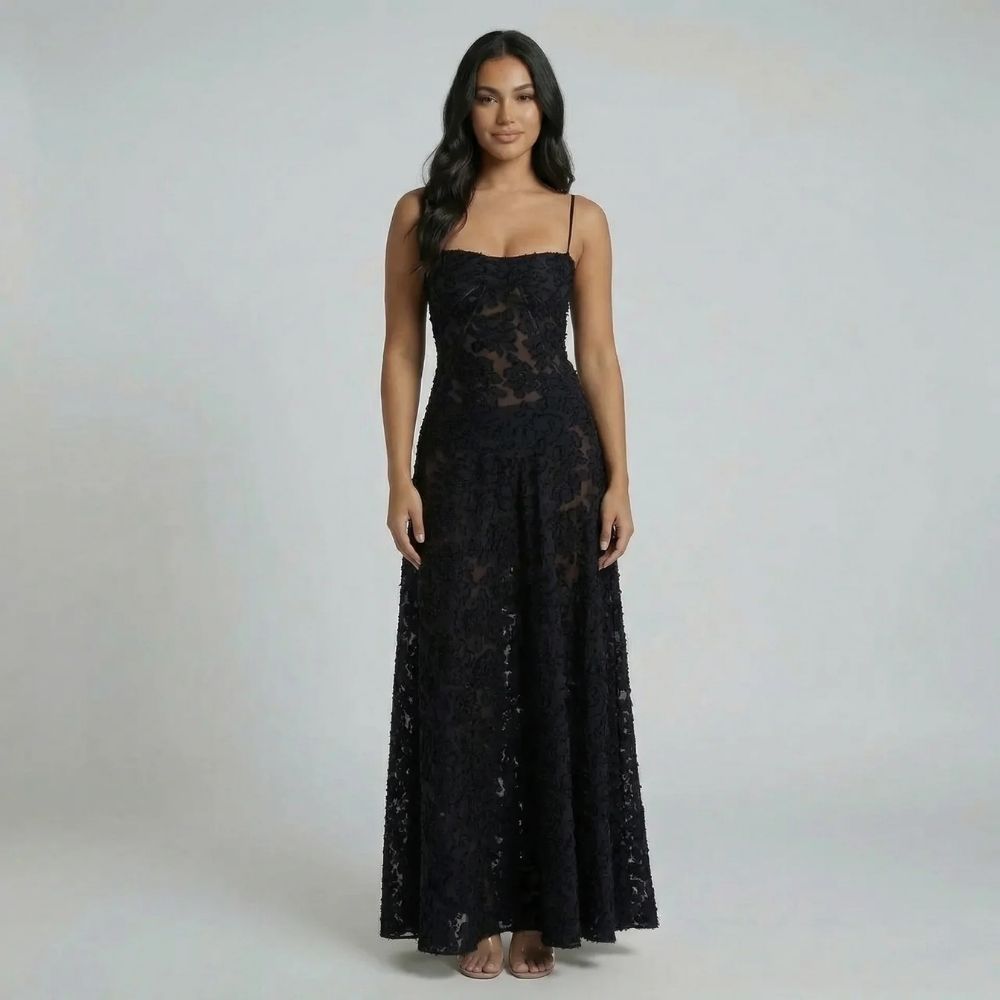 Kayla Lace-Up Maxi Dress