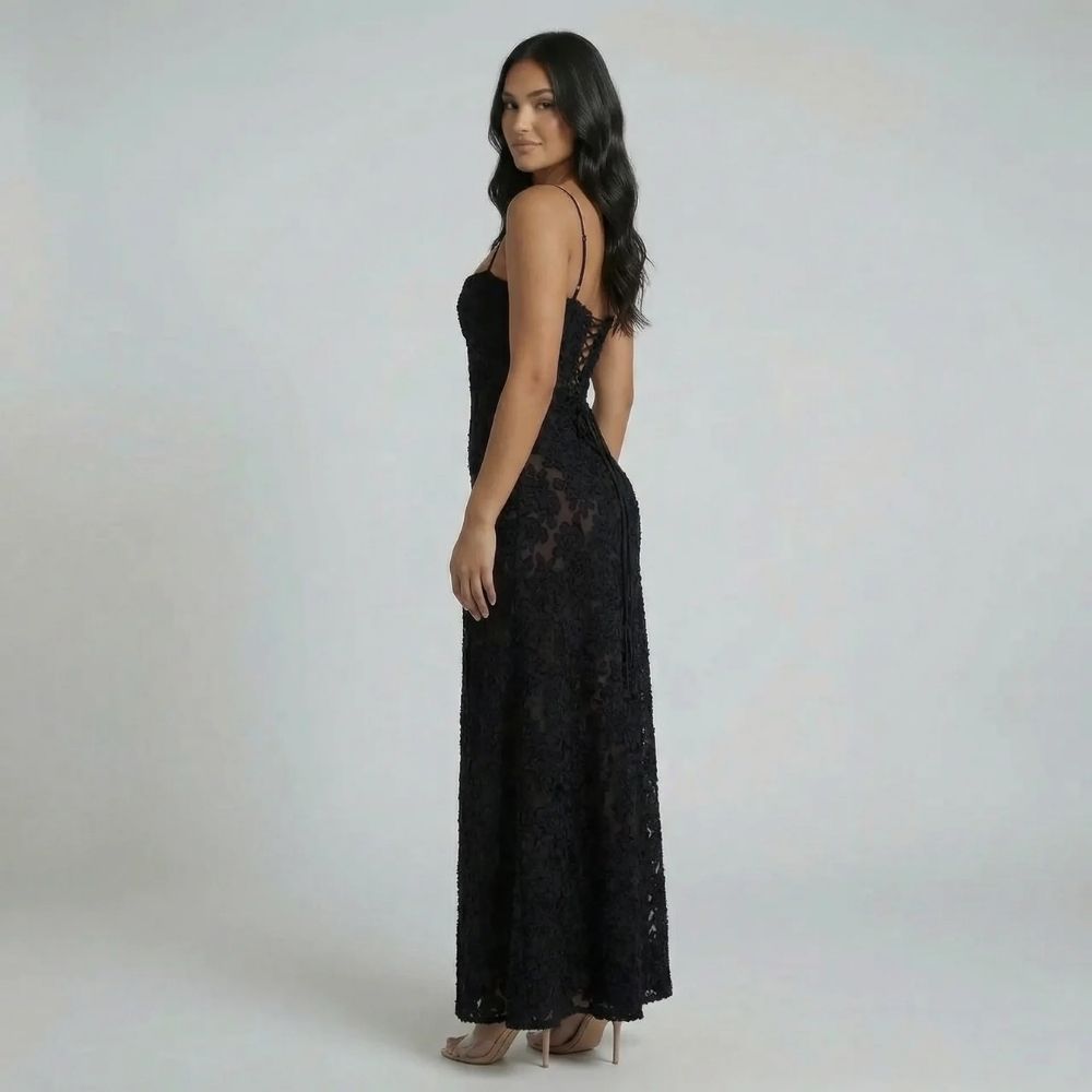 Kayla Lace-Up Maxi Dress