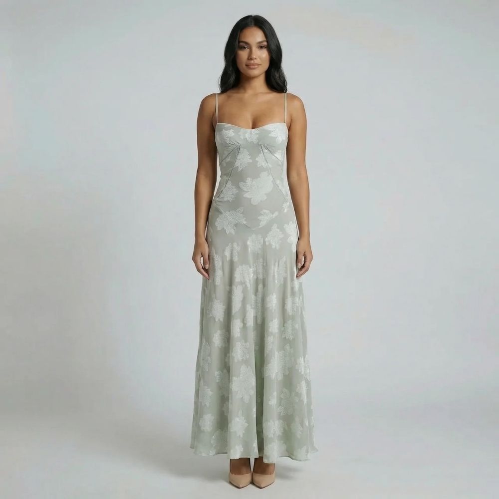 Kayla Lace-Up Maxi Dress