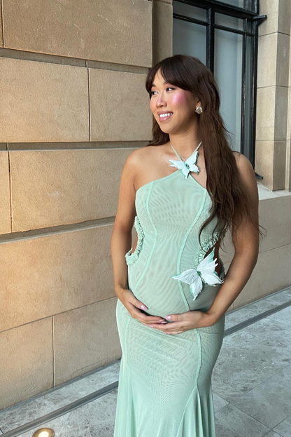 Kaylani Butterfly Maxi Dress in Green
