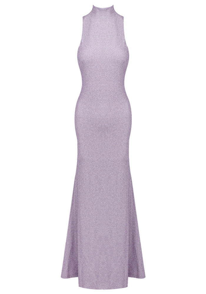 Kayleigh Sparkly Maxi Dress in Purple