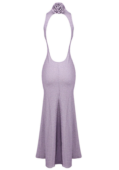 Kayleigh Sparkly Maxi Dress in Purple