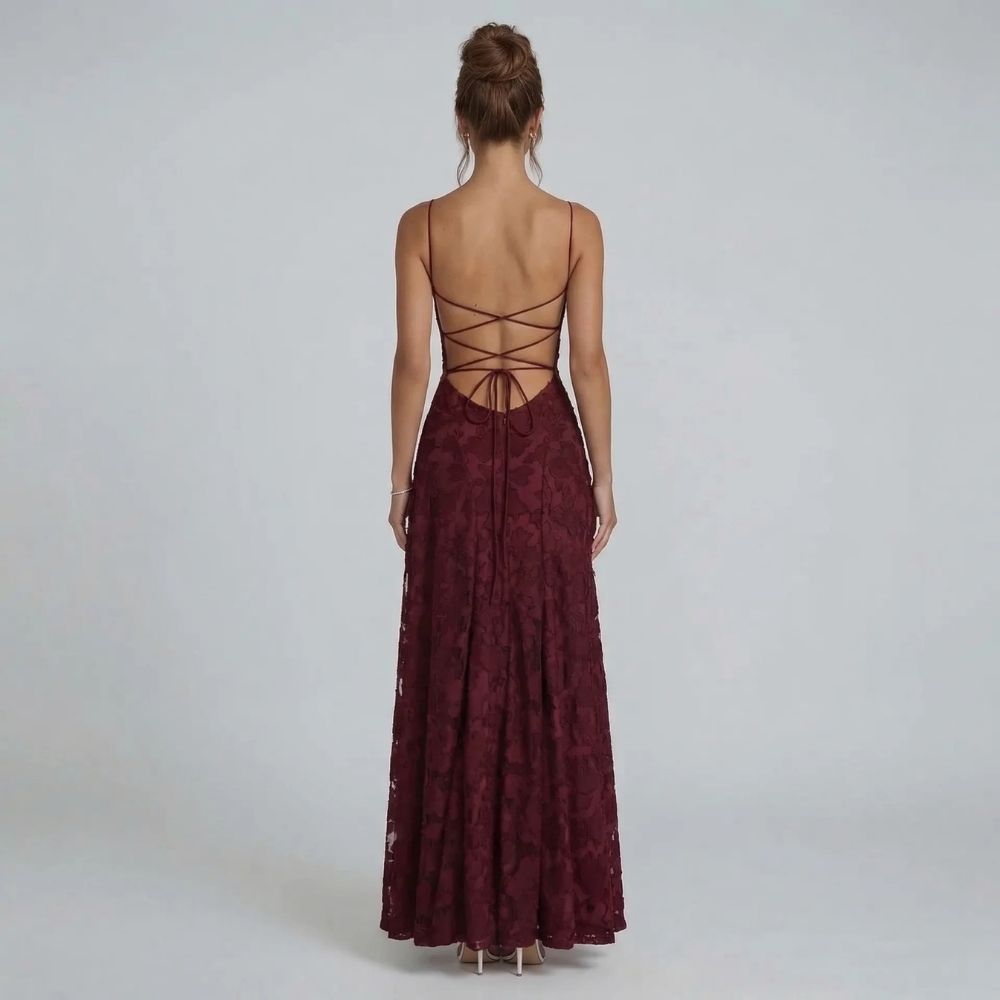 Keira Lace-Up Maxi Dress