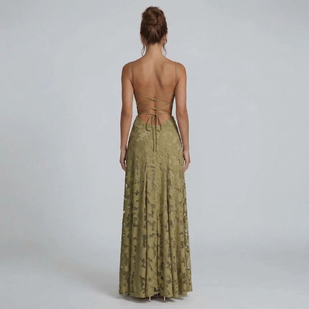 Keira Lace-Up Maxi Dress
