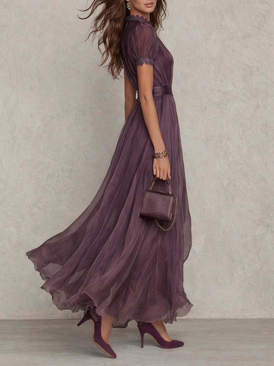 Keyhole Purple Maxi Dress