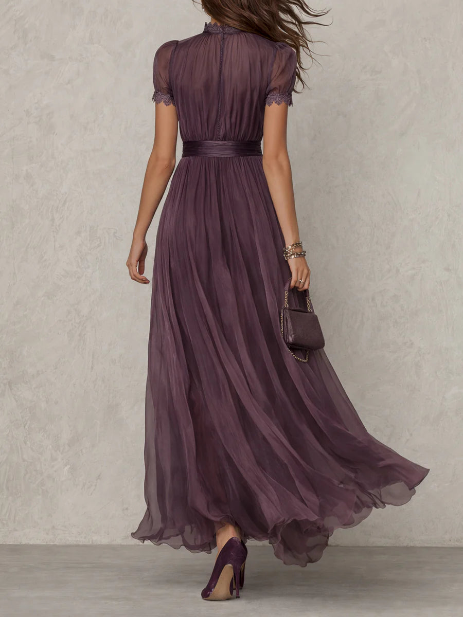 Keyhole Purple Maxi Dress
