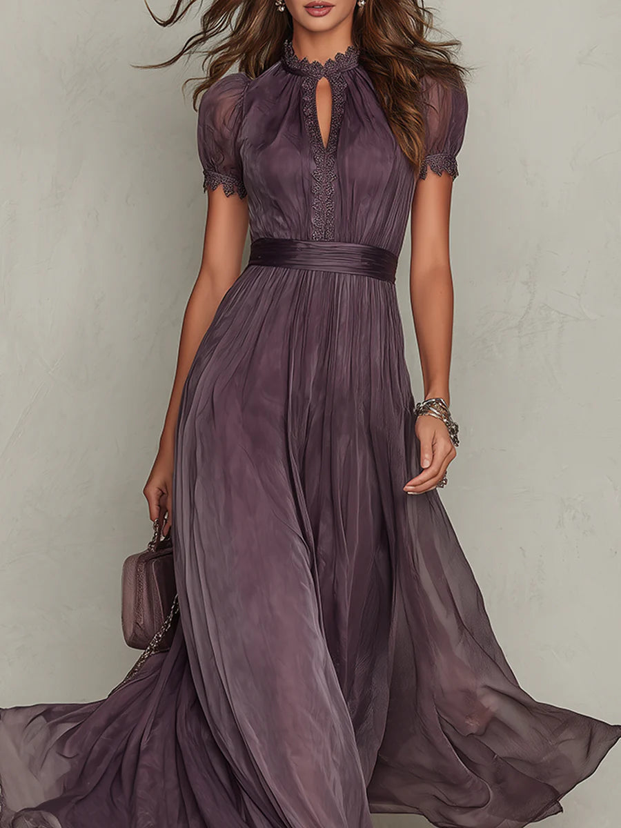 Keyhole Purple Maxi Dress