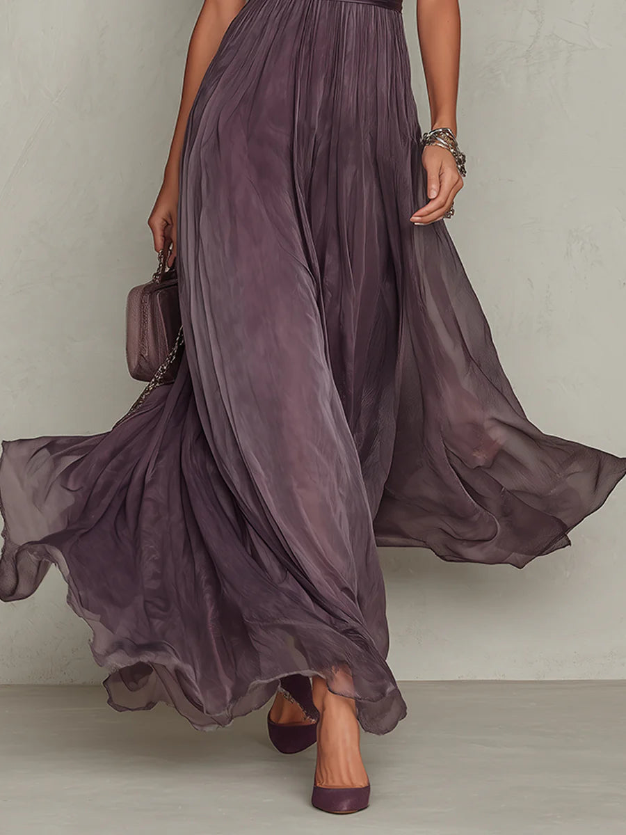 Keyhole Purple Maxi Dress