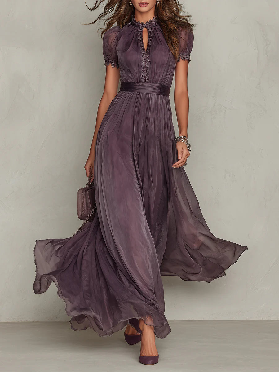 Keyhole Purple Maxi Dress