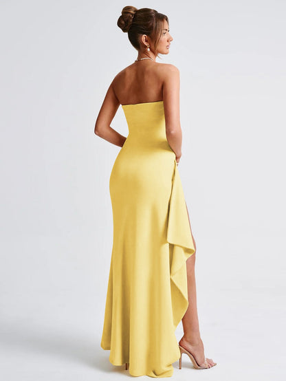 Kristin Strapless Maxi Dress in Red