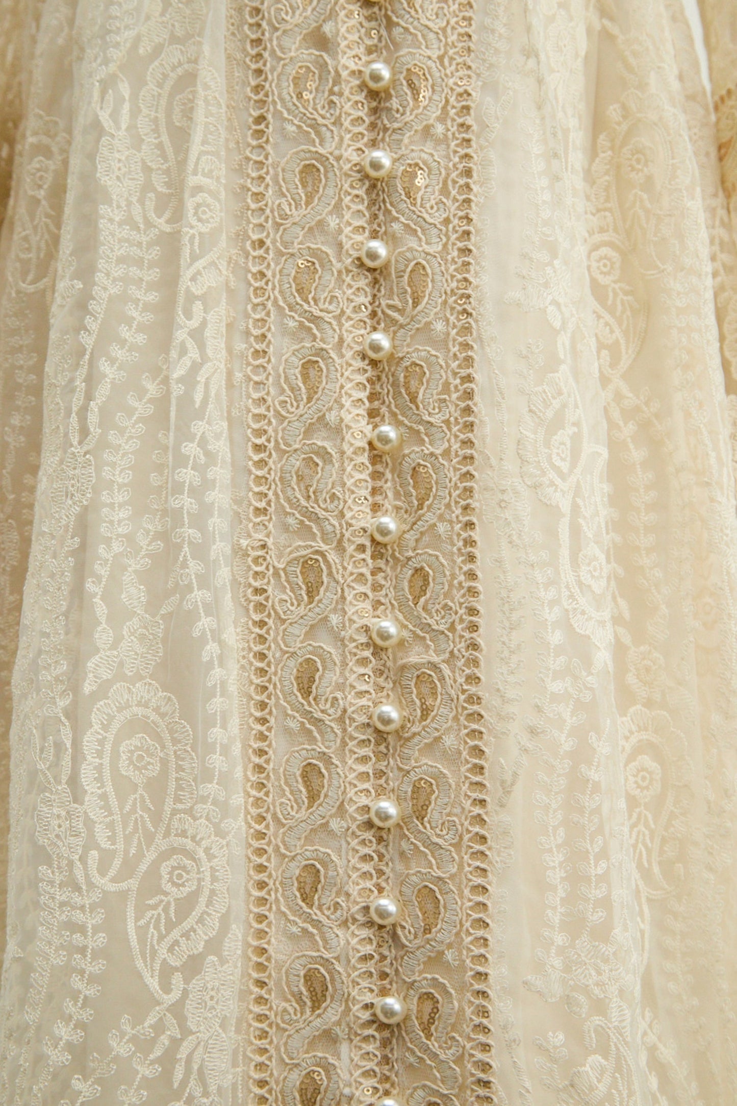 Women beige button maxi dress, back view