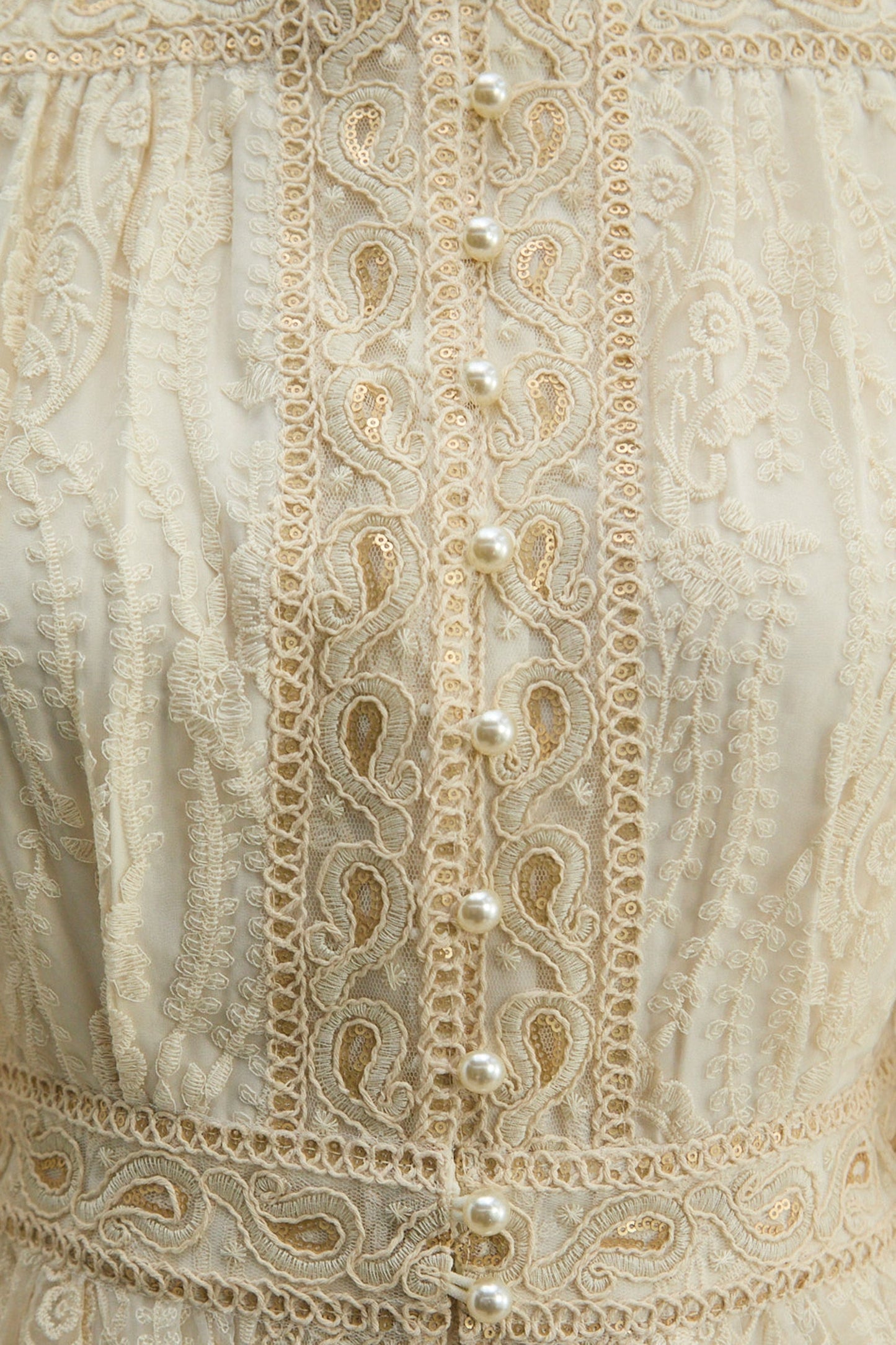 Women beige button maxi dress, back view
