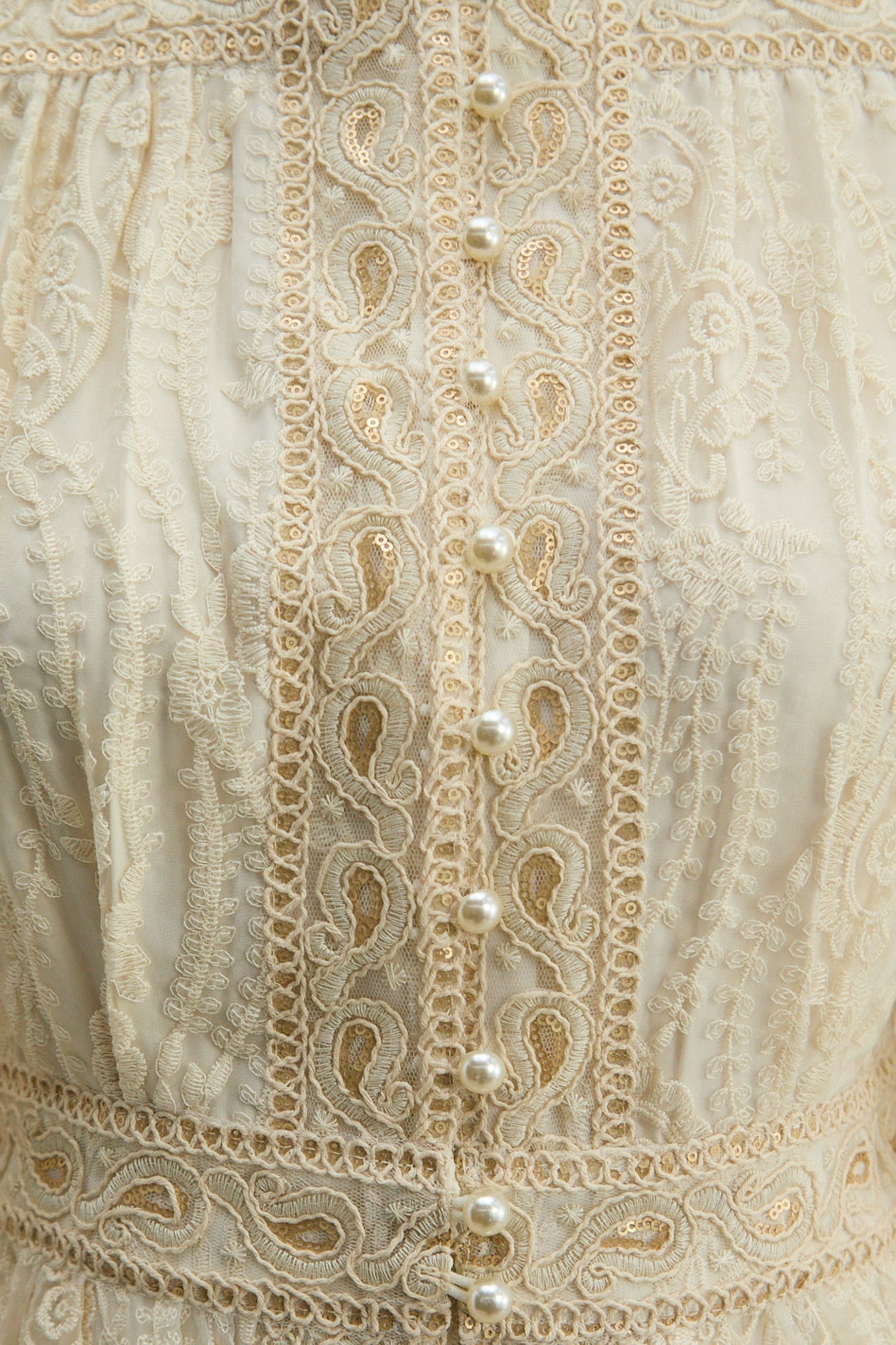 Women beige button maxi dress, back view