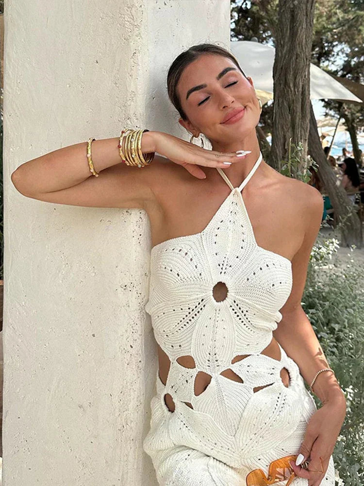 Lana Halter Mini Dress in White