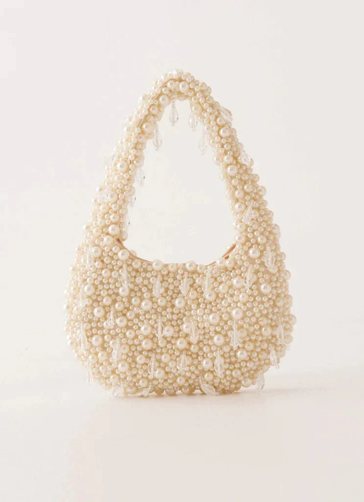 Lana Pearl Beaded Bag in Ivory
