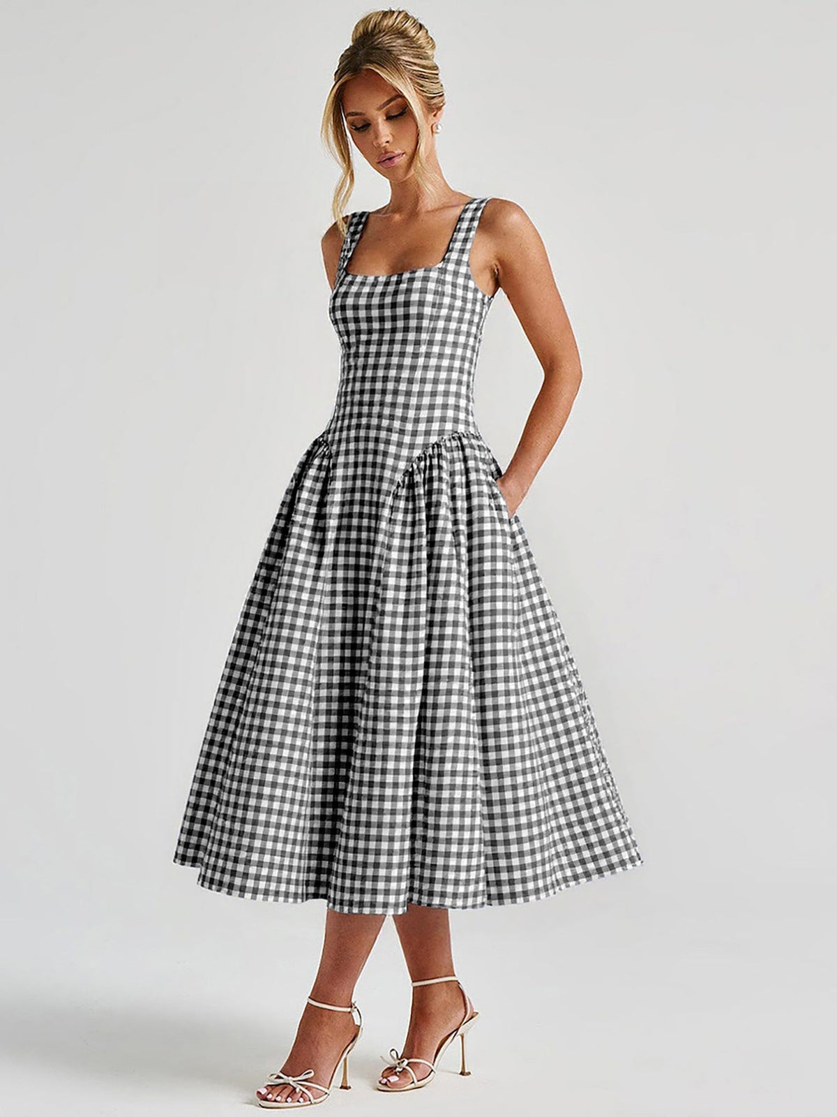Lana Square Neck Midi Dress