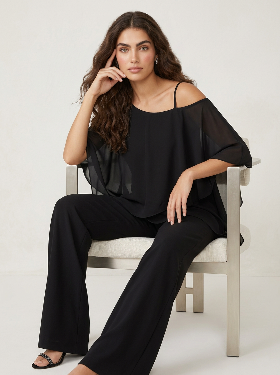 Liliana Chiffon Set in Black