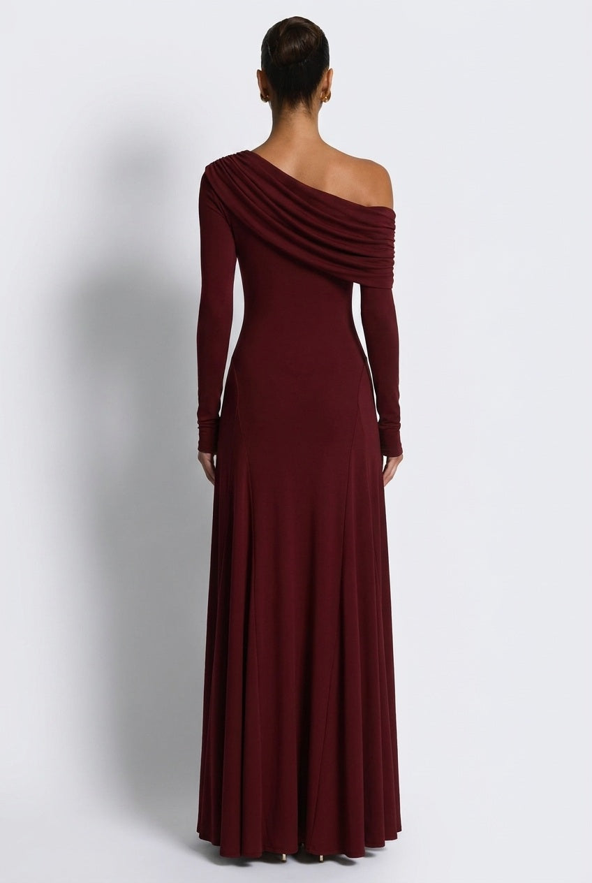 Women off-shoulder maxi dress, front view