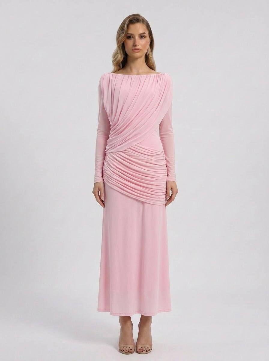Lucienne Off Maxi Dress in Pink