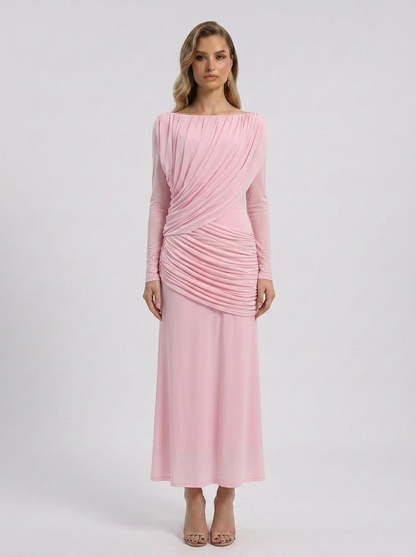 Lucienne Off Maxi Dress in Pink
