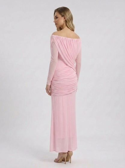 Lucienne Off Maxi Dress in Pink