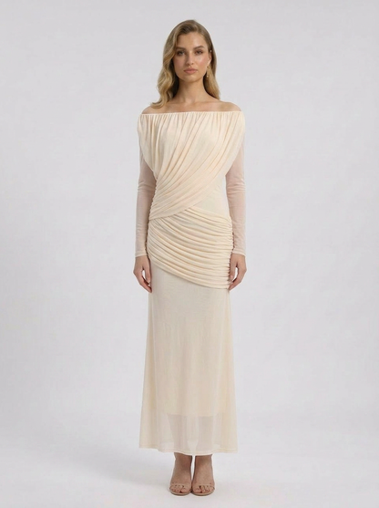 Lucienne Off Maxi Dress in Pink