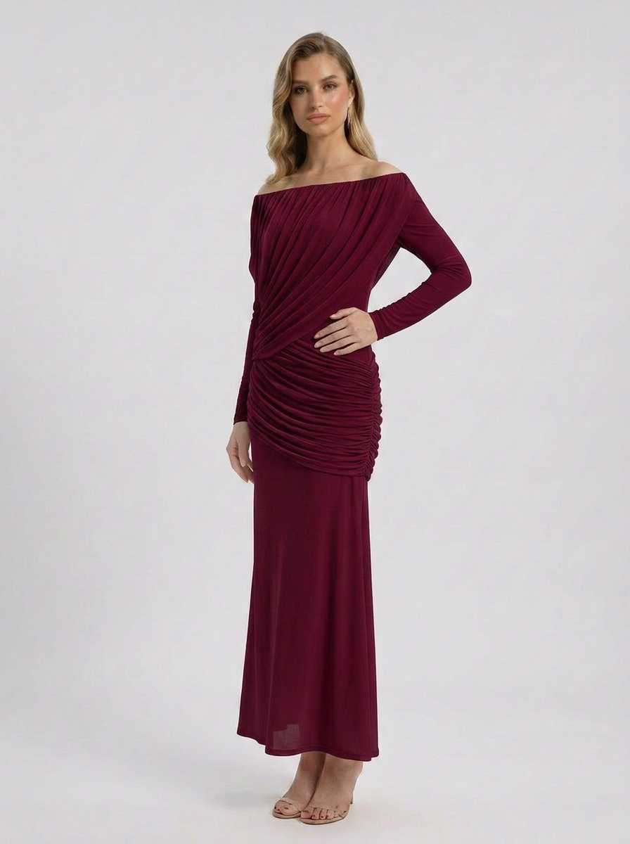 Lucienne Off Maxi Dress in Pink