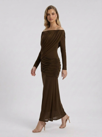 Lucienne Off Maxi Dress in Pink