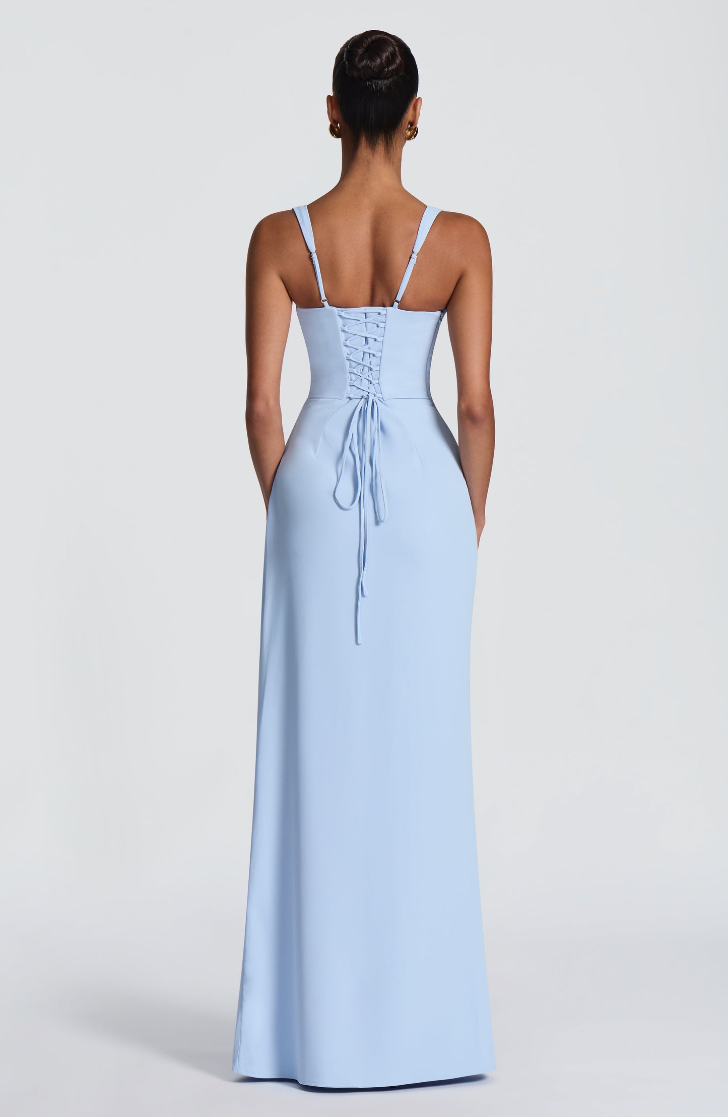 Women square neck maxi dress, detail close-up