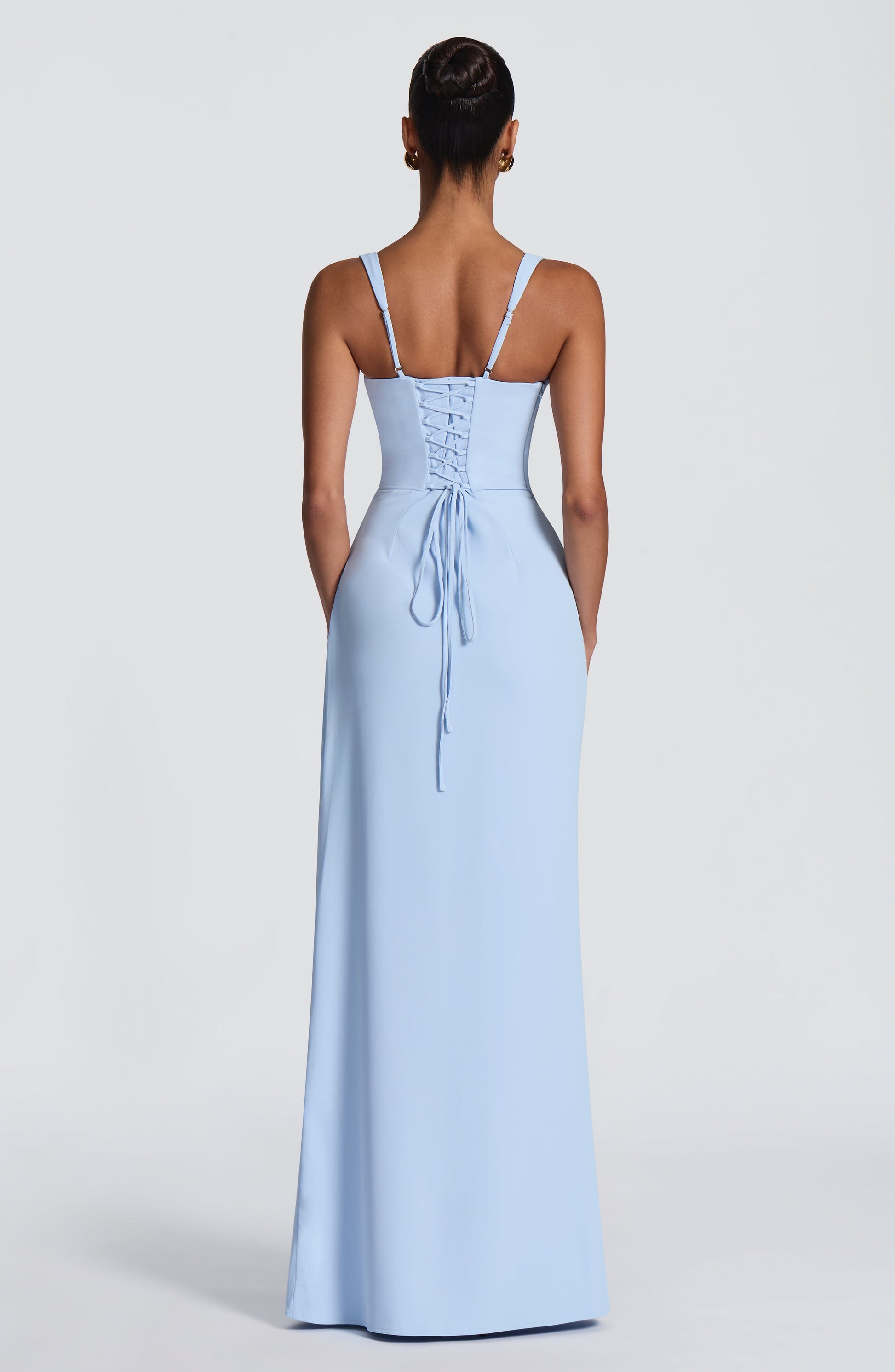 Women square neck maxi dress, detail close-up
