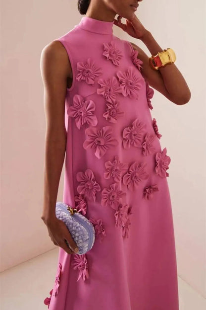 Lucy Applique Maxi Dress in Pink