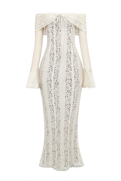 Lucy Lace Maxi Dress in White