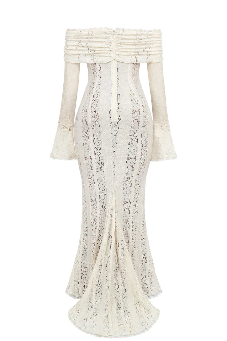Lucy Lace Maxi Dress in White