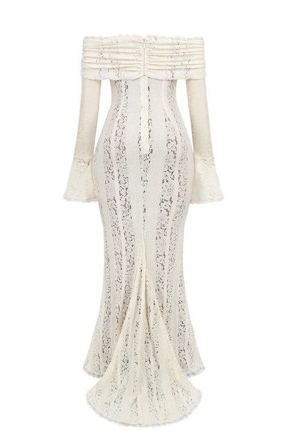 Lucy Lace Maxi Dress in White