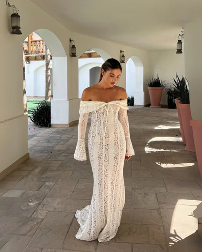 Lucy Lace Maxi Dress in White