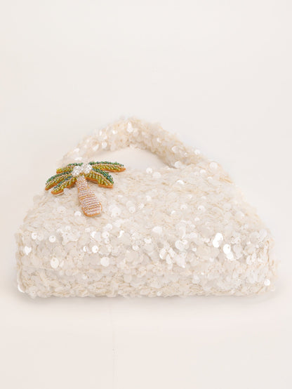 Lucy Sequin Shoulder Bag in White