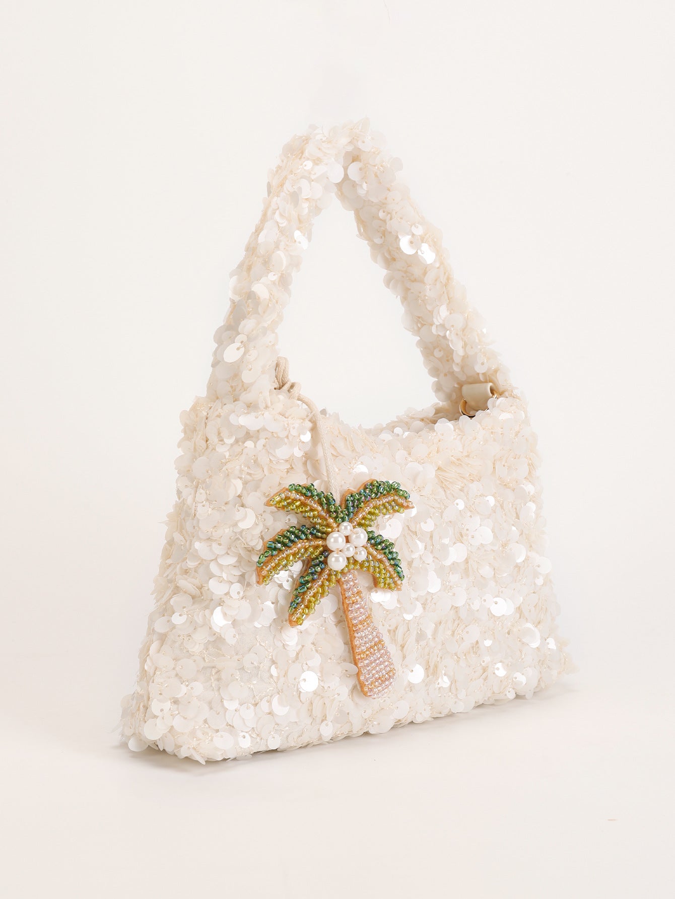 Lucy Sequin Shoulder Bag in White