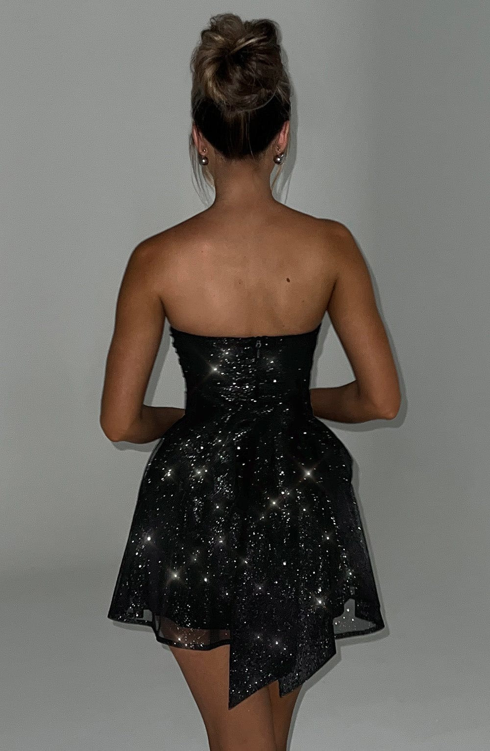 Madeline Strapless Mini Dress in Gold