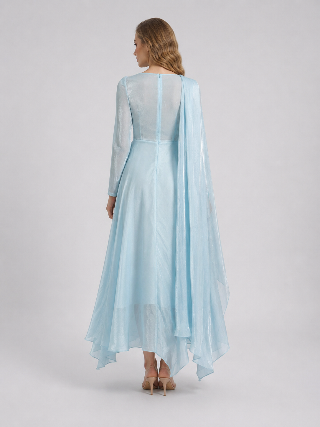 Madelyn Draped Maxi Dress in Blue